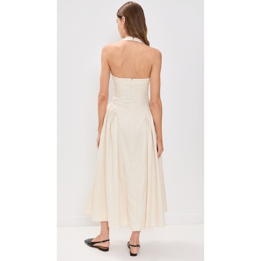 Line & Dot Greta Halter Maxi Dress in cream size S NWOT $173 - Picture 3 of 8